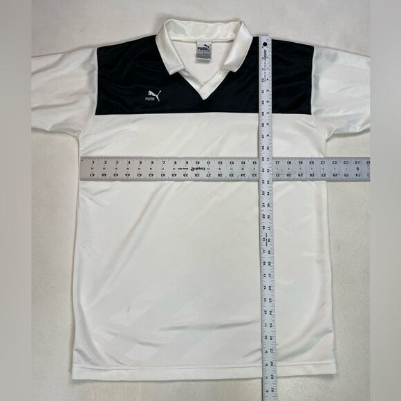 VINTAGE Puma Soccer Jersy Men Large Black White 90s - Picture 5 of 5